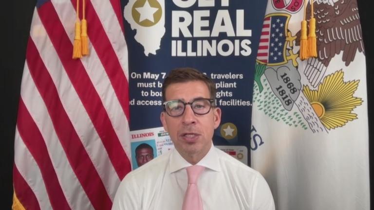 Illinois Secretary of State Alexi Giannoulias speaks during a press briefing on May 5, 2025. (Illinois Secretary of State’s Office via Zoom)