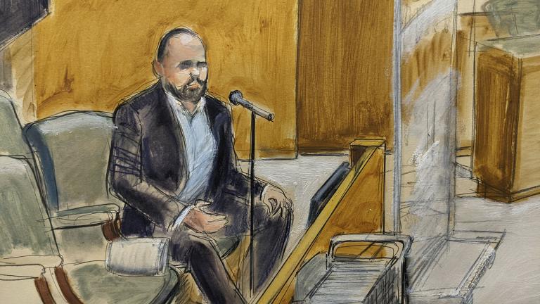 In this courtroom artist’s sketch, former R. Kelly employee Tom Arnold testifies at the R&B star’s trial in New York, Thursday, Aug. 19, 2021. (AP Photo / Elizabeth Williams) In this courtroom artist’s sketch, former R. Kelly employee Tom Arnold testifies at the R&B star’s trial in New York, Thursday, Aug. 19, 2021. (AP Photo / Elizabeth Williams)
