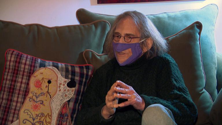 Rabbi Douglas Goldhamer, who started Skokie’s Bene Shalom congregation in 1972, at his Evanston home on Feb. 5, 2021. (WTTW News) Rabbi Douglas Goldhamer, who started Skokie’s Bene Shalom congregation in 1972, at his Evanston home on Feb. 5, 2021. (WTTW News)
