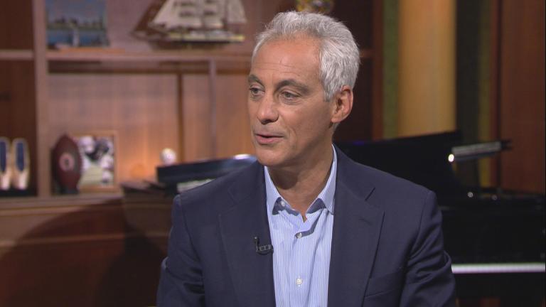 Former Chicago Mayor Rahm Emanuel appears on “Chicago Tonight” on Sept. 25, 2019.