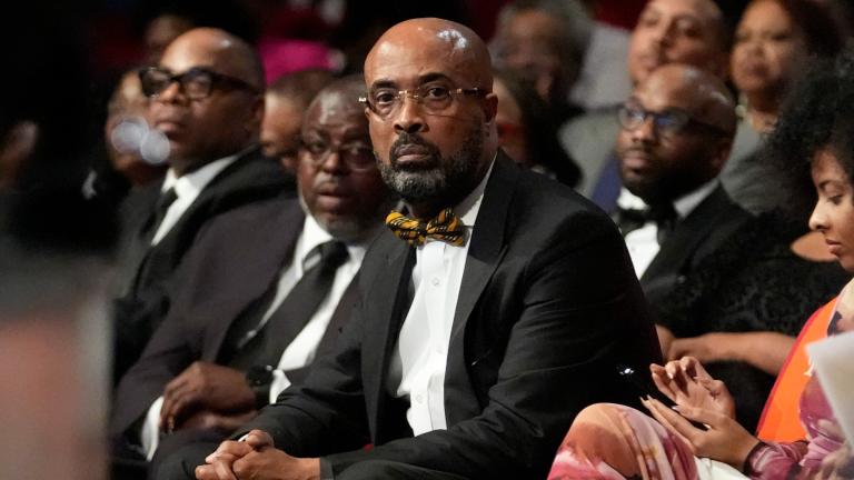 The Rev. Frederick D. Haynes III sits before speaking, Feb. 1, 2024, in Dallas. (AP Photo / LM Otero, File)