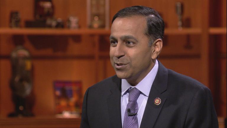 Rep. Raja Krishnamoorthi (D-Illinois) appears on “Chicago Tonight” on July 29, 2019.