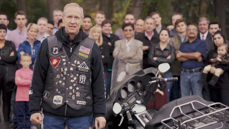 A still image from Gov. Bruce Rauner’s promotional video.