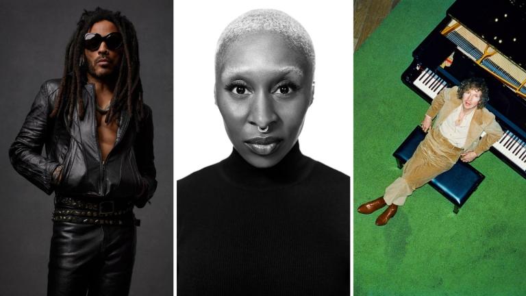From left, Lenny Kravitz, Cynthia Erivo and Beck are among those announced in Ravinia Festival's 2025 summer lineup. (Courtesy of Ravinia)