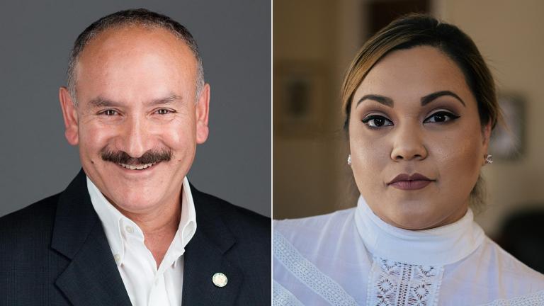 Aldermanic candidates for the 30th Ward: Incumbent Ald. Ariel Reboyras and Jessica Gutierrez. 