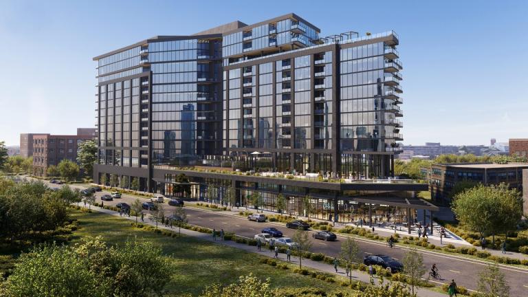 A rendering of 2301 N. Kingsbury. (Credit: Sterling Bay)