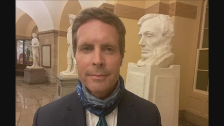 U.S. Rep. Rodney Davis appears on “Chicago Tonight” via Zoom on July 21, 2020. (WTTW News)