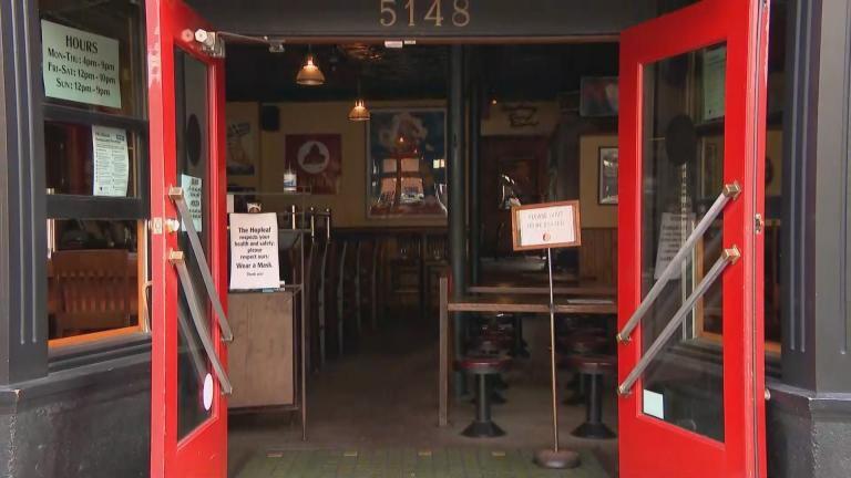 Restaurant and bar restrictions aimed at curbing the spread of COVID-19 have resulted in empty tables across Illinois and some temporary closures, including at Andersonville pub Hopleaf. (WTTW News)