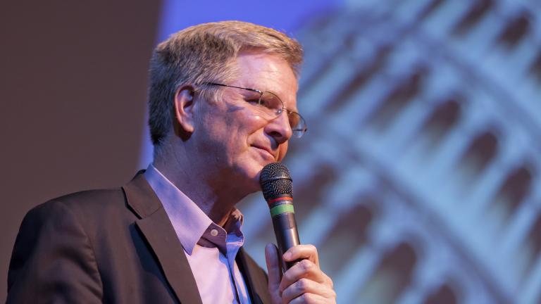 Rick Steves speaks at the Edmonds Center for the Arts (Courtesy “Rick Steves’ Europe”)