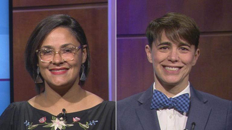 Aldermanic candidates for the 33rd Ward: Rossana Rodriguez Sanchez, left, and incumbent Ald. Deborah Mell.