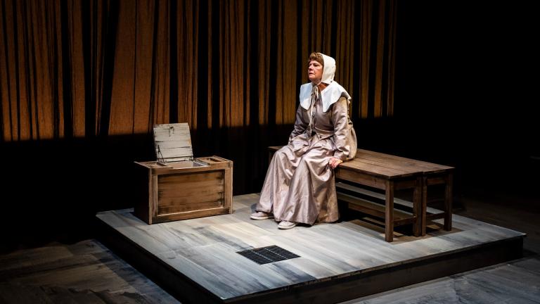 Linda Reiter in Shattered Globe Theatre’s “Becky Nurse of Salem.” (Credit: Liz Lauren) 