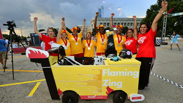 The annual Icebox Derby encourages teen girls to pursue careers in STEM through a unique, hands-on experience. (Courtesy of ComEd)