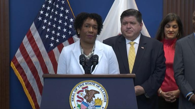 Lt. Gov. Juliana Stratton speaks at a bill signing ceremony for three measures aimed at protecting access to reproductive health care in Illinois on Aug. 7, 2024. (Credit: Illinois.gov)