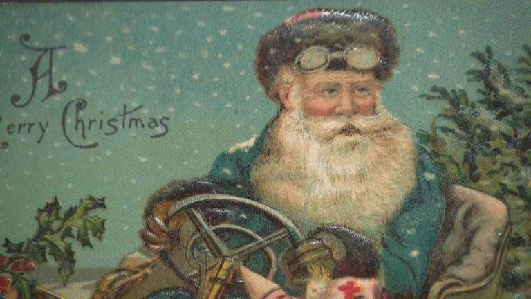 A postcard featuring Santa Claus is part of the Newberry Library collection. (WTTW News)
