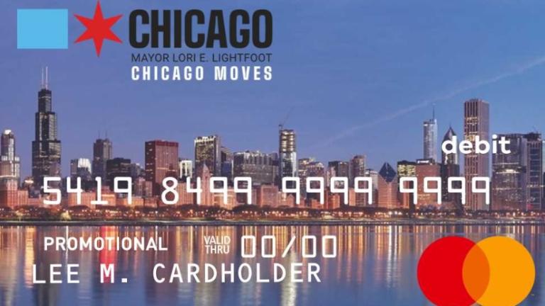 The proposed design of the the gas cards and CTA cards includes Mayor Lori Lightfoot's name. (Provided by Chicago Mayor's Office)