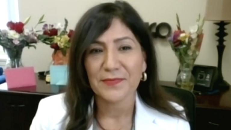 Rosa Escareño appears on Chicago Tonight on July 31, 2021. (WTTW News)
