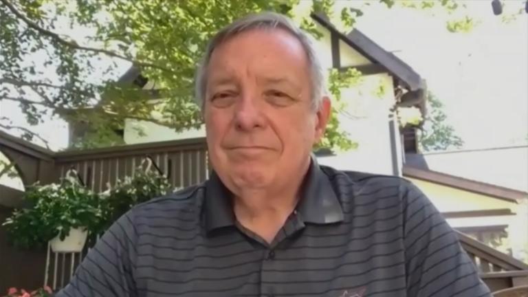 U.S. Sen. Dick Durbin speaks with “Chicago Tonight” via Zoom on Monday, Aug. 17, 2020. (WTTW News)