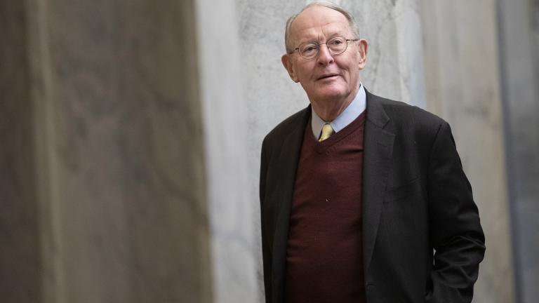 Sen. Lamar Alexander, R-Tenn., arrives on Capitol Hill in Washington, Thursday, Jan. 30, 2020, before the impeachment trial of President Donald Trump on charges of abuse of power and obstruction of Congress. (AP Photo/ Jacquelyn Martin)
