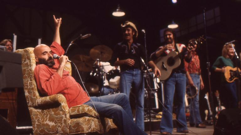 Shel Silverstein, left, performs on “Soundstage” at WTTW in 1979. (WTTW News)