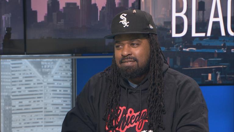 Shermann “Dilla” Thomas appears on “Chicago Tonight: Black Voices” on Feb. 26, 2025. (WTTW News)