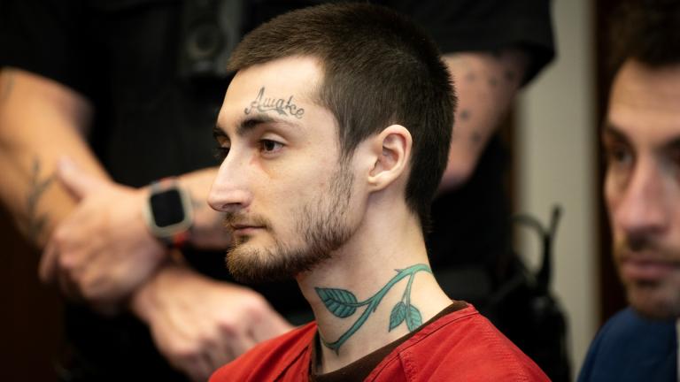 Robert E. Crimo, III appears for a case management meeting before Judge Victoria A. Rossetti at the at the Lake County Courthouse Wednesday, Feb. 21, 2024 in Waukegan, Ill. (E. Jason Wambsgans / Chicago Tribune via AP, Pool)