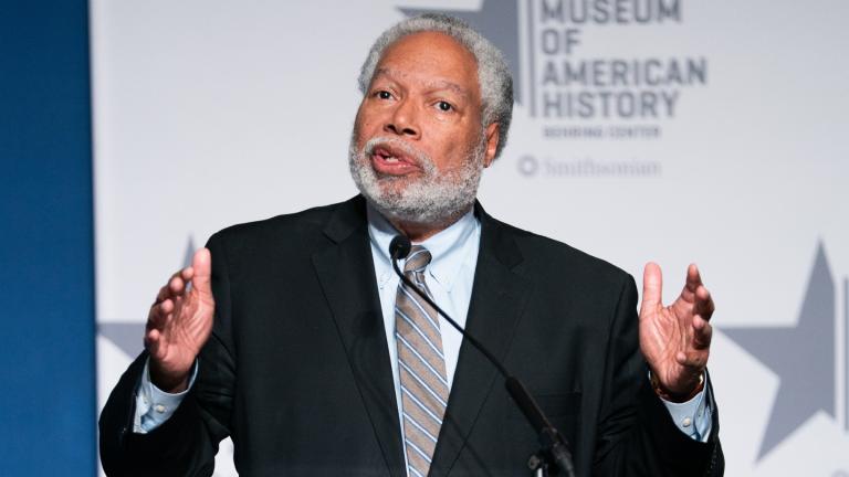 FILE - Secretary of the Smithsonian Institution Lonnie Bunch speaks at an event, Feb. 20, 2026, in Washington. (AP Photo / Allison Robbert, File)