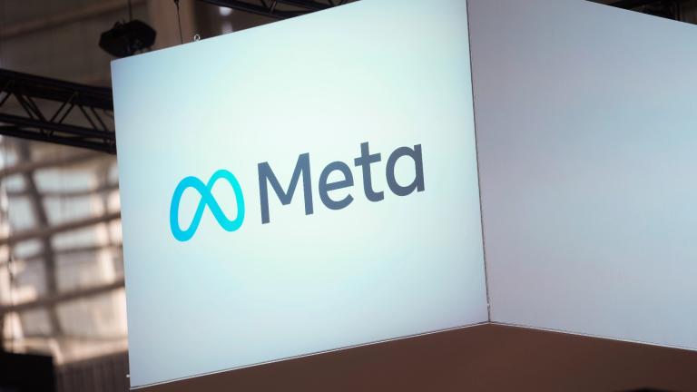 The Meta logo is seen at the Vivatech show in Paris, France, on June 14, 2023. (AP Photo / Thibault Camus, File)