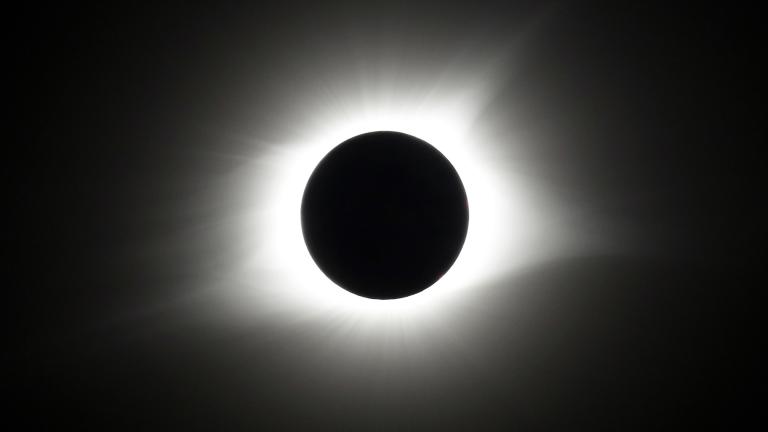 The period of total coverage during the solar eclipse is seen near Hopkinsville, Ky. Monday, Aug. 21, 2017. (AP Photo / Mark Humphrey, File)