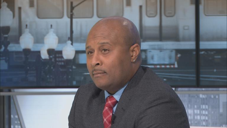 Sultan Salahuddin, co-creator of “South Side,” on “Chicago Tonight” on Dec. 5, 2022. (WTTW News)