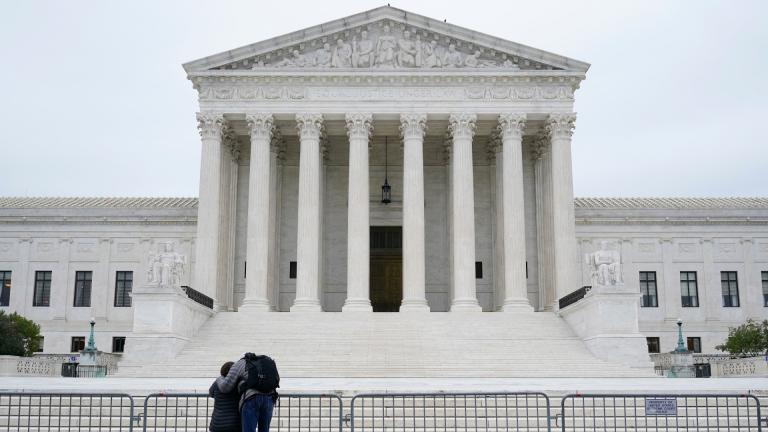 A woman and man pray outside the Supreme Court on Capitol Hill in Washington, Tuesday, Oct. 27, 2020, the day after the Senate confirmed Amy Coney Barrett to become a Supreme Court Justice. (AP Photo / Patrick Semansky) A woman and man pray outside the Supreme Court on Capitol Hill in Washington, Tuesday, Oct. 27, 2020, the day after the Senate confirmed Amy Coney Barrett to become a Supreme Court Justice. (AP Photo / Patrick Semansky)