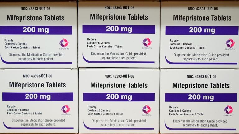 Boxes of the drug mifepristone sit on a shelf at the West Alabama Women’s Center in Tuscaloosa, Ala., on March 16, 2022. (AP Photo / Allen G. Breed, File)