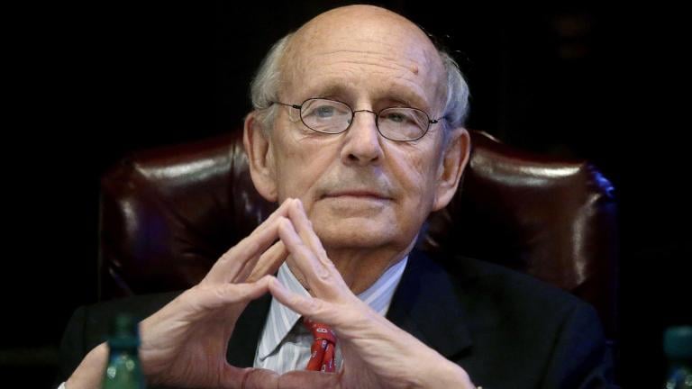 Supreme Court Associate Justice Stephen Breyer listens during a forum at the French Cultural Center in Boston, Feb. 13, 2017.  (AP Photo / Steven Senne, File)