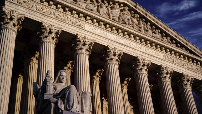 The Supreme Court is seen at dusk in Washington on Oct. 22, 2021. The Supreme Court is hearing a case its conservative majority could use to hobble Biden administration efforts to combat climate change. In arguments Monday, Feb. 28, 2022, justices are taking up an appeal from 19 mostly Republican-led states and coal companies over the Environmental Protection Agency's authority to limit carbon dioxide emissions from power plants. (AP Photo / J. Scott Applewhite, File)