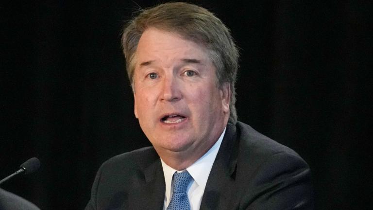 U.S. Supreme Court Justice Brett Kavanaugh speaks at a judicial conference, Thursday, Sept. 7, 2023, in Cleveland. (Sue Ogrocki / AP Photo)