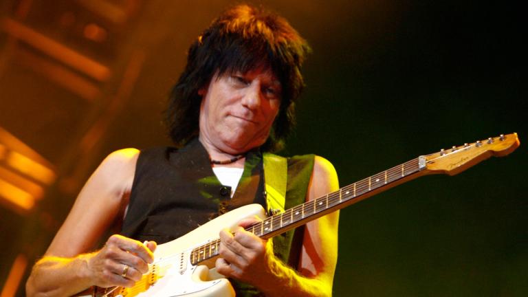 FILE - British guitarist Jeff Beck performs on the Stravinski hall during the 41st Montreux Jazz Festival in Montreux, Switzerland, late Sunday, July 15, 2007. (Laurent Gillieron / Keystone via AP, File)