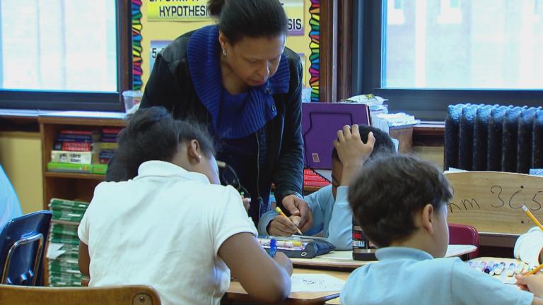 File photo of a teacher in a classroom. (WTTW News)