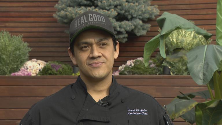 Chef Jesus Delgado speaks with “Latino Voices” host Hugo Balta. (WTTW News)