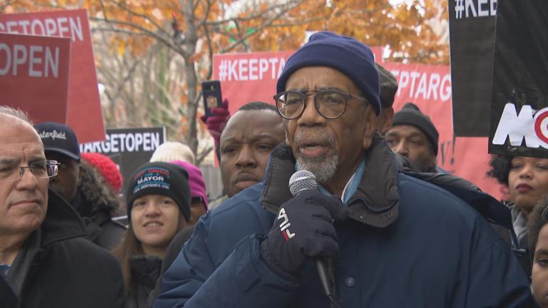 U.S. Rep. Bobby Rush on Monday, Nov. 12, 2018 speaks against two Target stores closing on Chicago’s South Side.