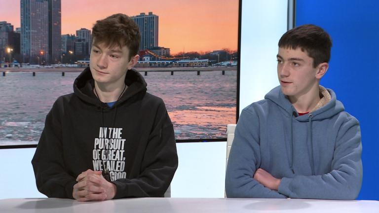 Ben and Sam Luhmann appear on “Chicago Tonight” on Feb. 4, 2026. (WTTW News)