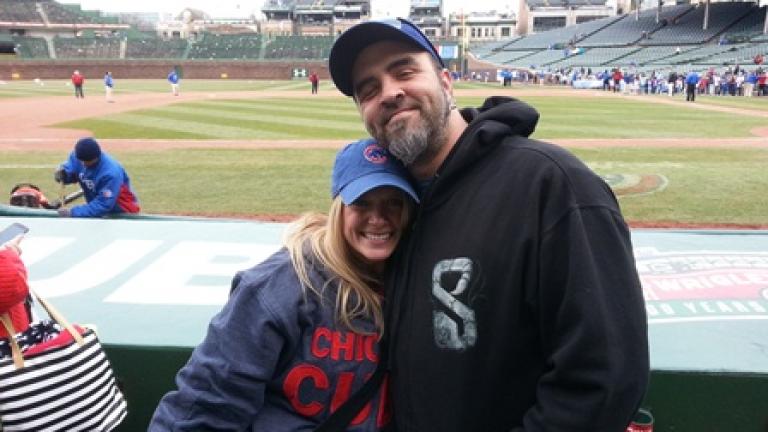 Mattefs and wife Amy at Wrigley Field, opening weekend 2014.