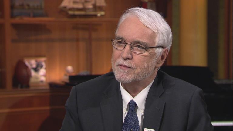 University of Illinois President Tim Killeen appears on “Chicago Tonight” on Jan. 22, 2020. (WTTW News)