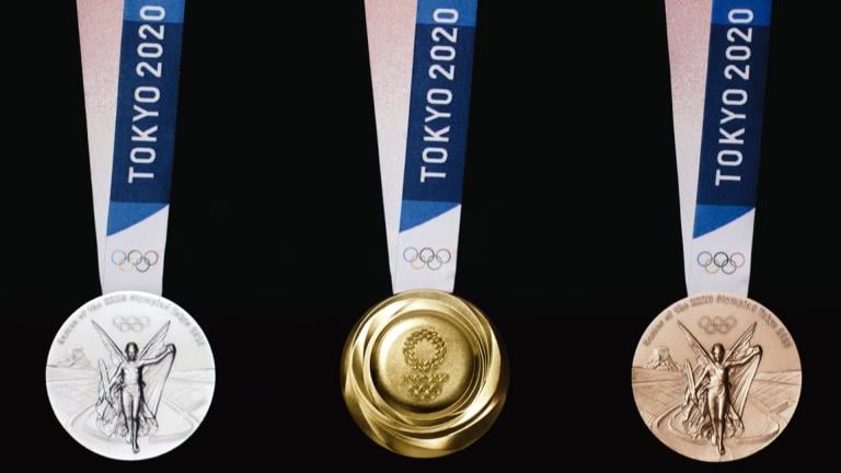 This image from video shows the Tokyo Olympics medals. The Games kick off Friday, July 23 and run through Aug. 8. (Credit: Tokyo Olympics)