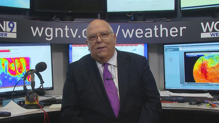 Meteorologist Tom Skilling appears on “Chicago Tonight” on Aug. 14, 2018.