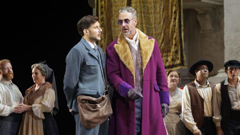 Tommaso Barea and Christian Van Horn in “Don Giovanni.” (Cory Weaver)