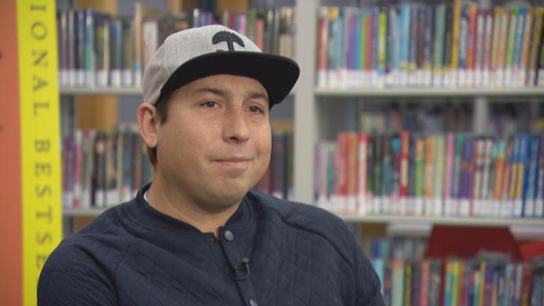 Author Tommy Orange is pictured on Nov. 15, 2023. (WTTW News)