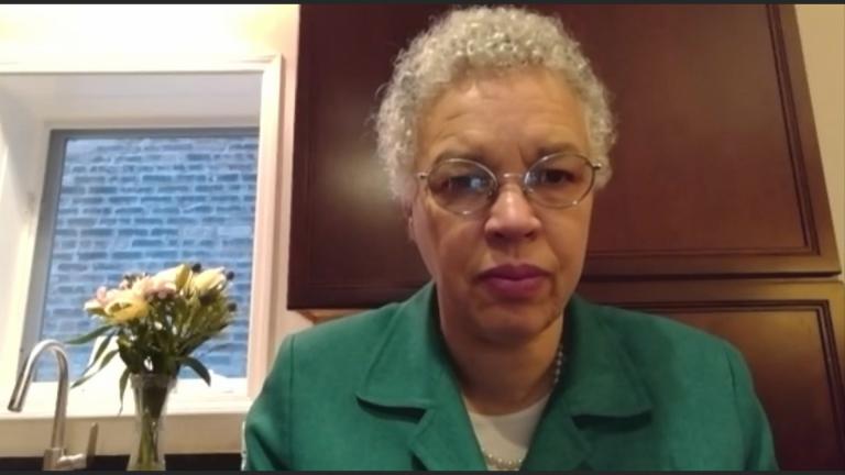 Cook County Board President Toni Preckwinkle speaks with “Chicago Tonight” on Thursday from her Hyde Park home. (WTTW News)