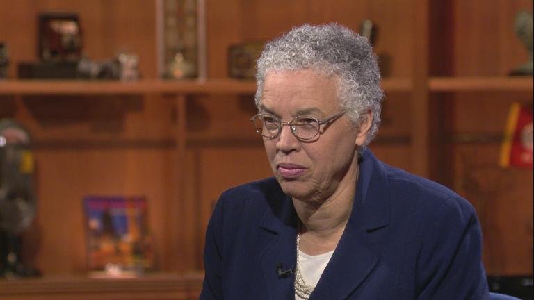 Cook County Board President Toni Preckwinkle appears on “Chicago Tonight” on Thursday, Oct. 10, 2019. (WTTW News)