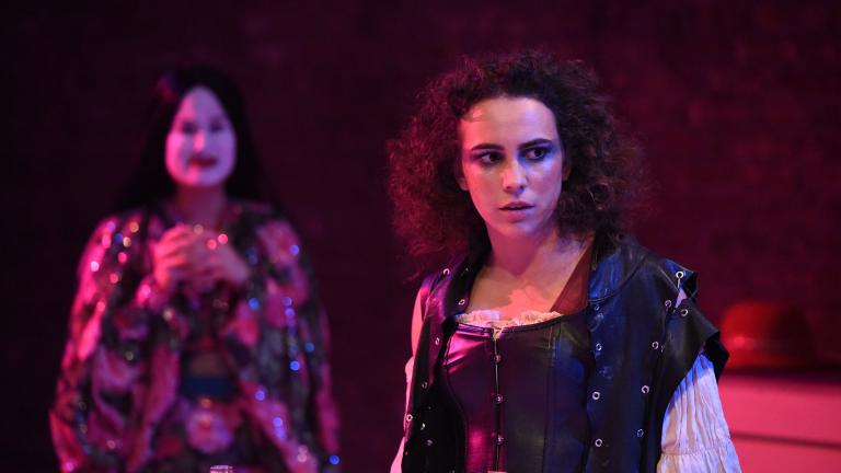 Karissa Murrell Myers, left, and Aurora Real de Asua in “Top Girls” at Remy Bumppo Theatre Company. (Photo by Michael Courier) Karissa Murrell Myers, left, and Aurora Real de Asua in “Top Girls” at Remy Bumppo Theatre Company. (Photo by Michael Courier)