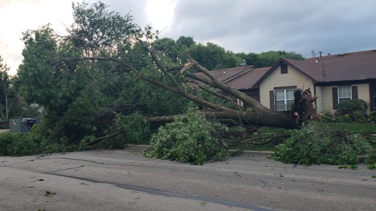 A strong line of storms and at least one tornado ripped through the Chicago suburbs Sunday, June 20, 2021. (Courtesy of Ruth Day / @glasshill) A strong line of storms and at least one tornado ripped through the Chicago suburbs Sunday, June 20, 2021. (Courtesy of Ruth Day / @glasshill)