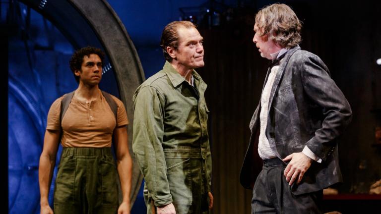 Travis A. Knight, Michael Shannon and Lawrence Grimm in “Turret.” (Courtesy of Fadeout Media and Jesus Santos)